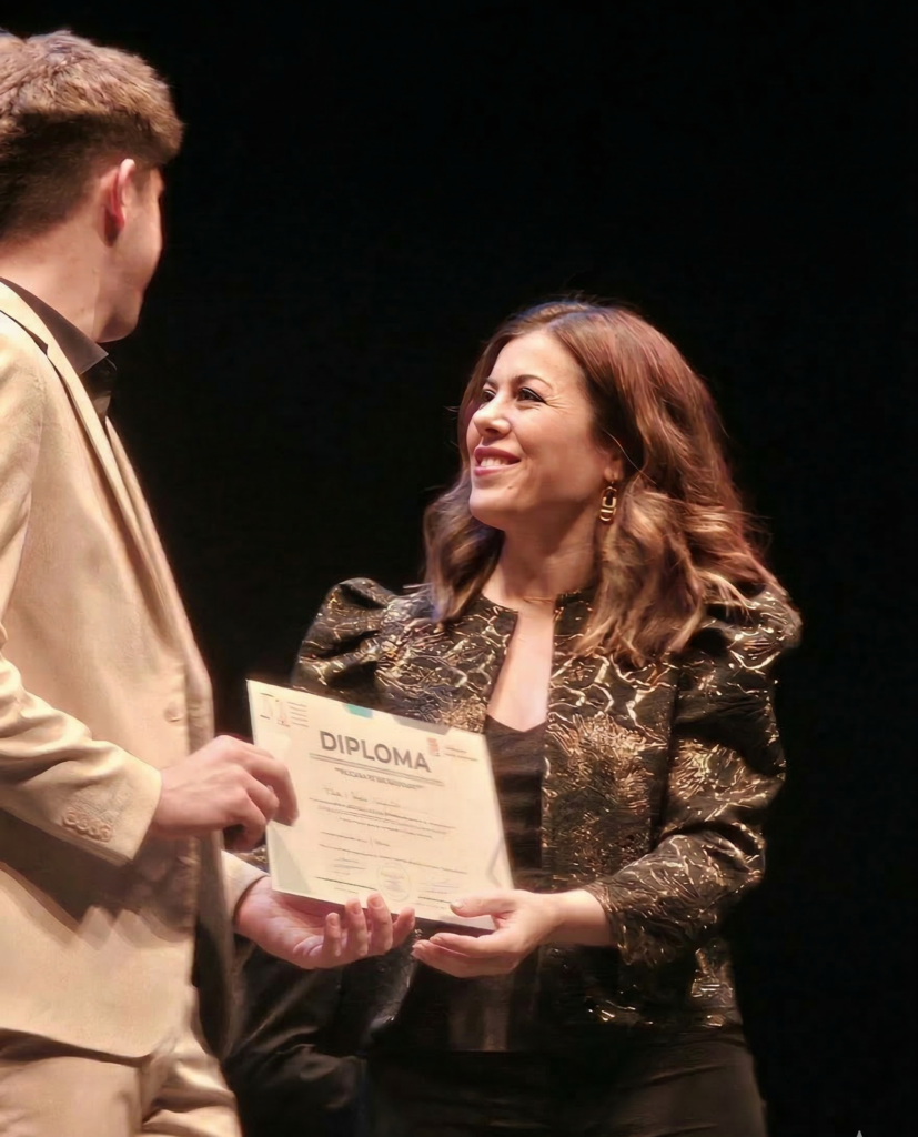 Virginia Martínez durante la entrega de los premios del Certamen de Jóvenes Intérpretes 2026 en Molina de Segura
